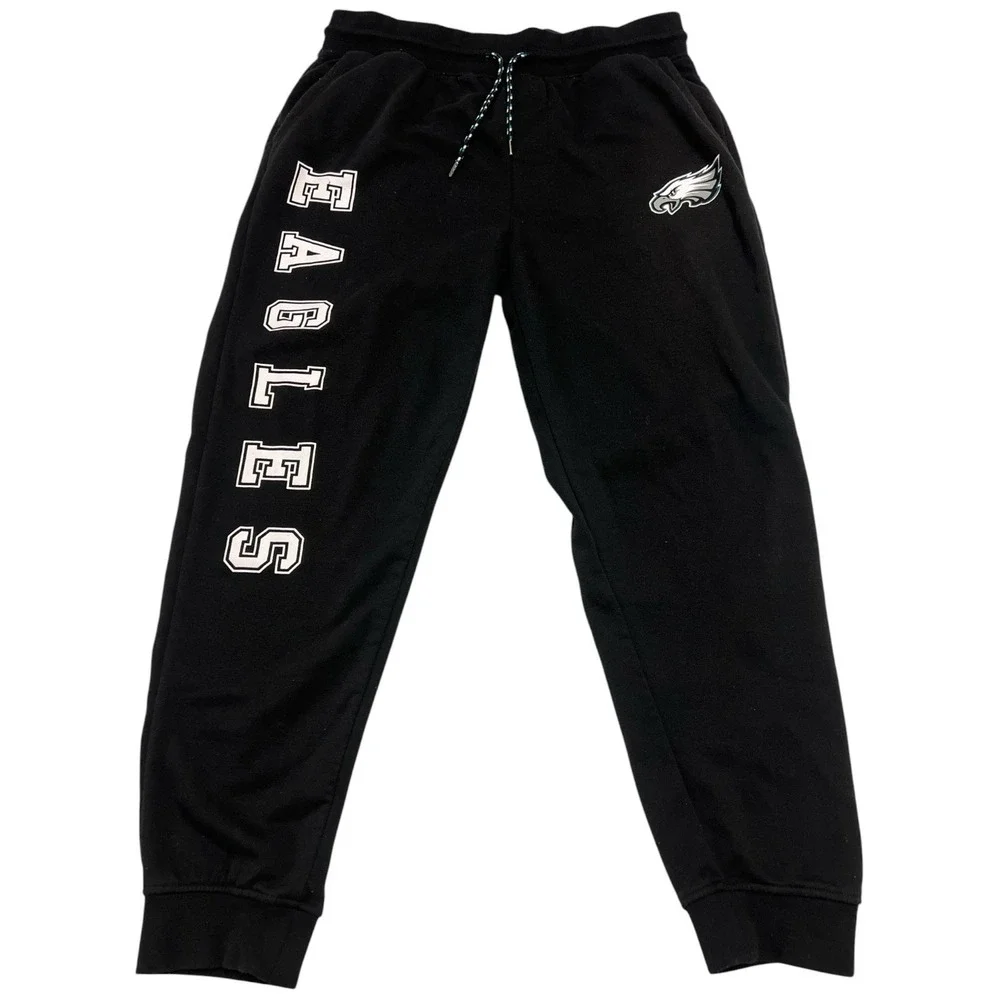 Philadelphia Eagles NFL Black Jogger Sweatpants Size Large Back Pocket